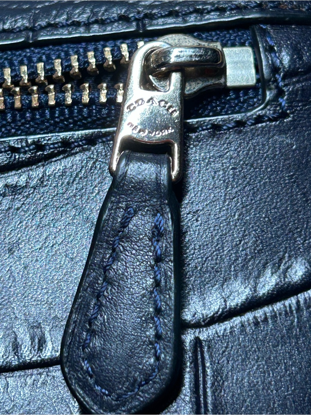 Coach Navy Croc-Embossed Continental Wallet with Snap Closure. 
EUC - Picture 9 of 9
